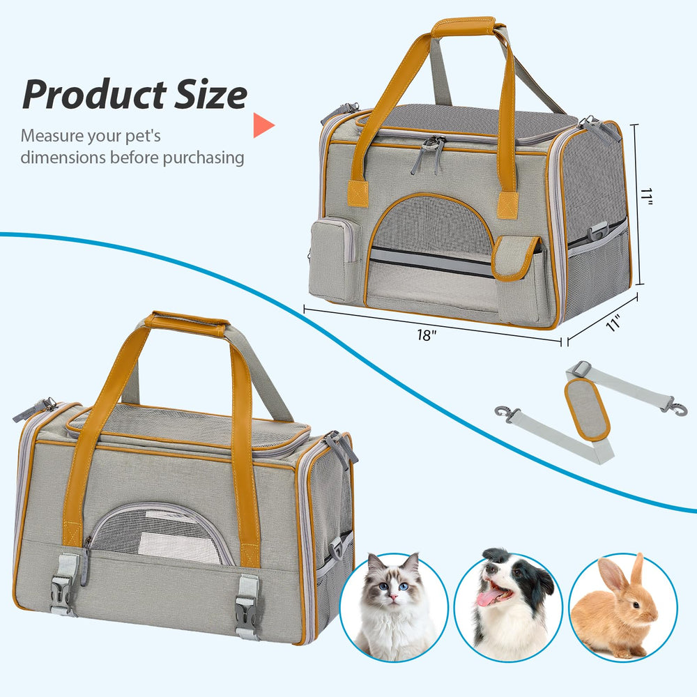 Pesen Soft Cat Carrier close-up of the anti-tear mesh panel.