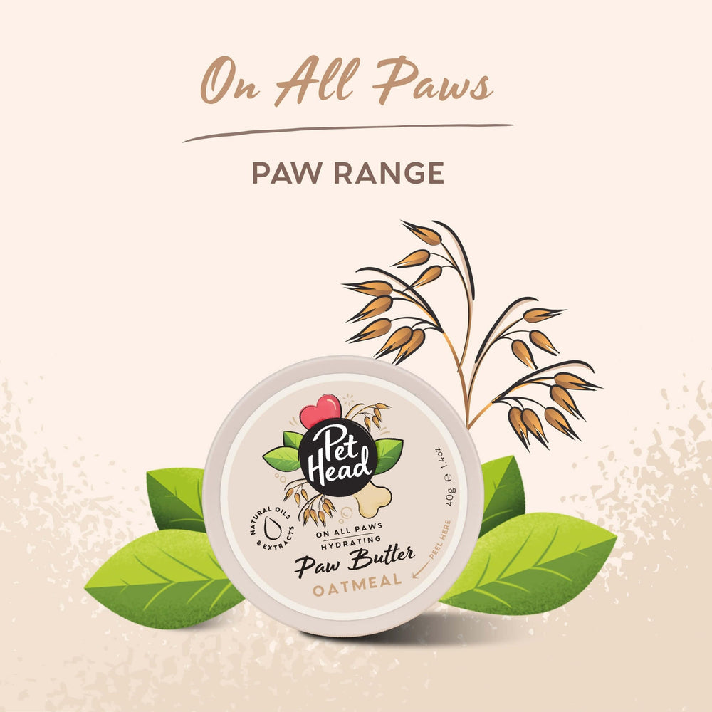 Pet Head Oatmeal Paw Butter displayed from an alternate package angle.