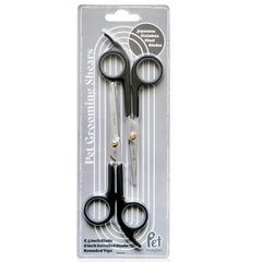 PET MAGASIN grooming scissors shown as a two-pair set.