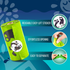 PET N PET dog poop bag shown open for waste collection.