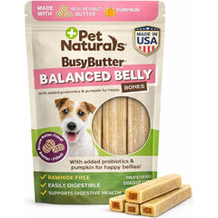Pet Naturals BusyButter Balanced Belly Dog Bones package in the small 22-count size.