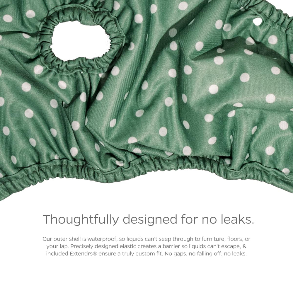 Pet Parents dog diaper showing its waterproof outer layer.