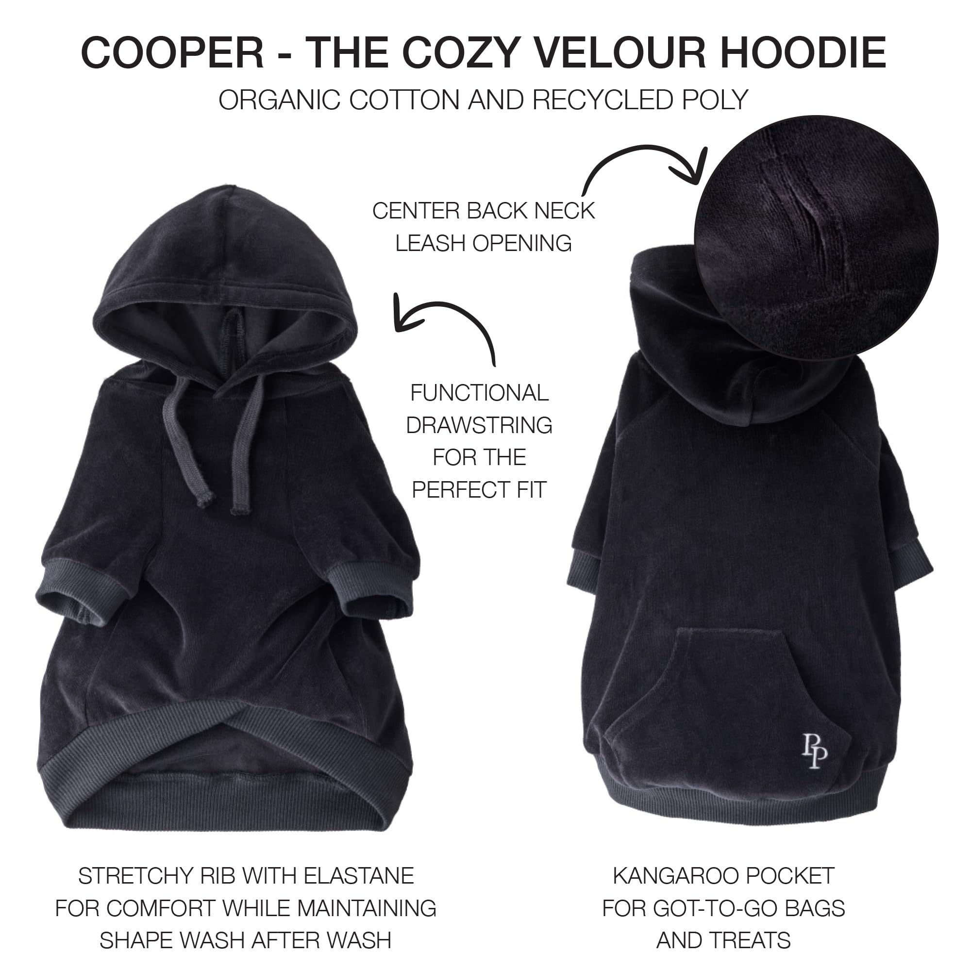 Pet Passion Cooper II Dog Hoodie back pocket detail.