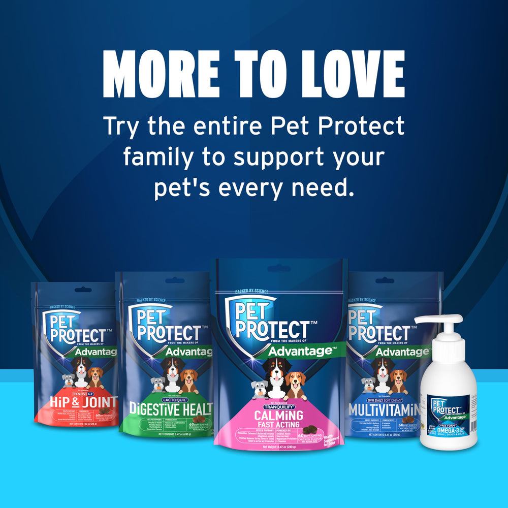 Pet Protect Calming Soft Chews package shown from the back.
