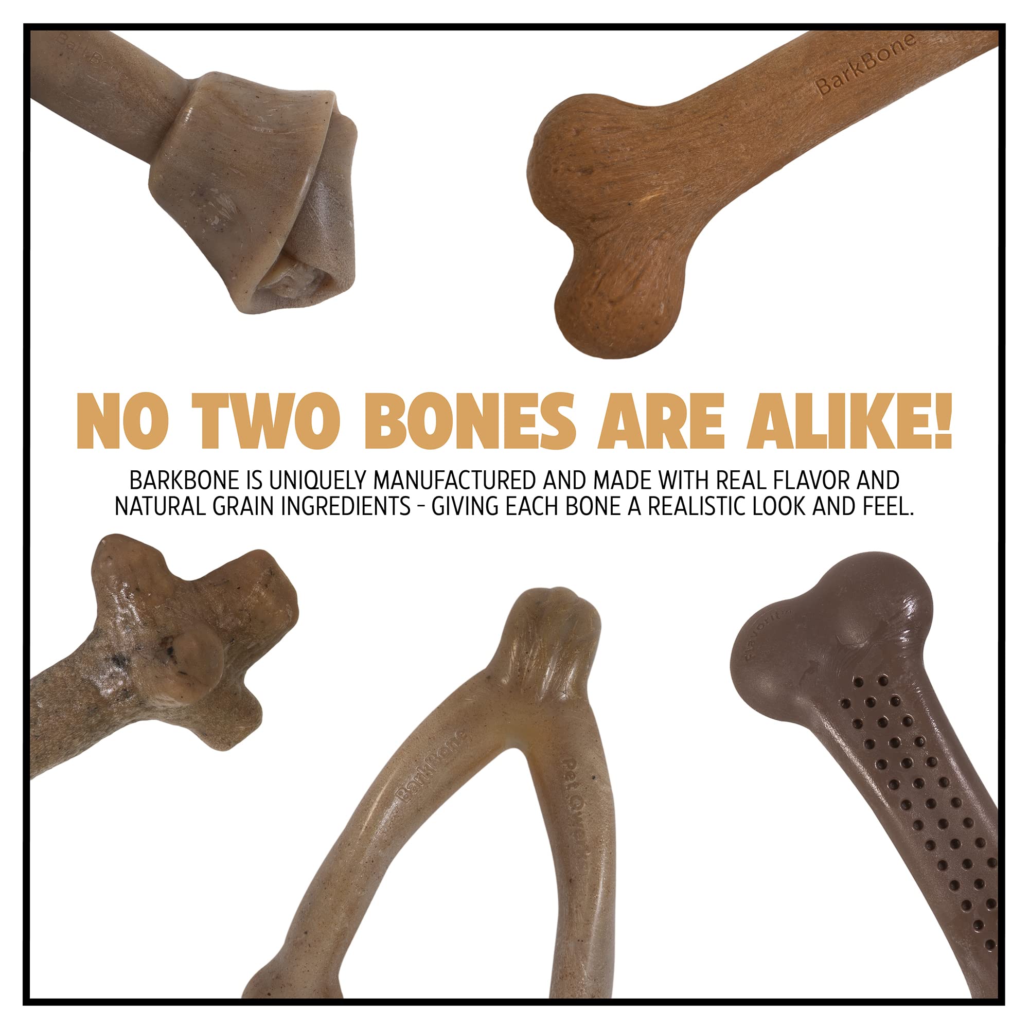 Pet Qwerks Dinosaur BarkBone shown as an 8.5-inch nylon dog chew.