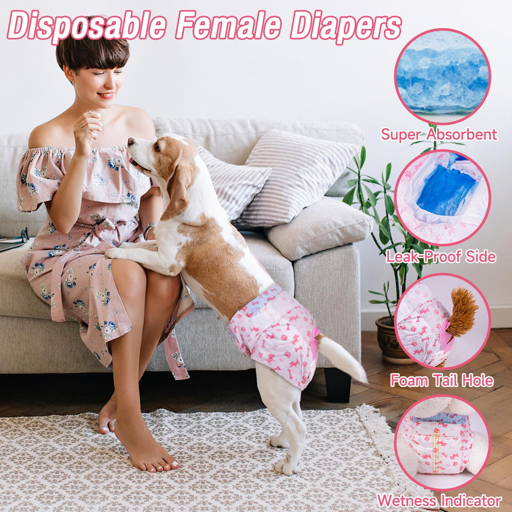 Pet Soft dog diapers close-up showing the adjustable foam tail opening.