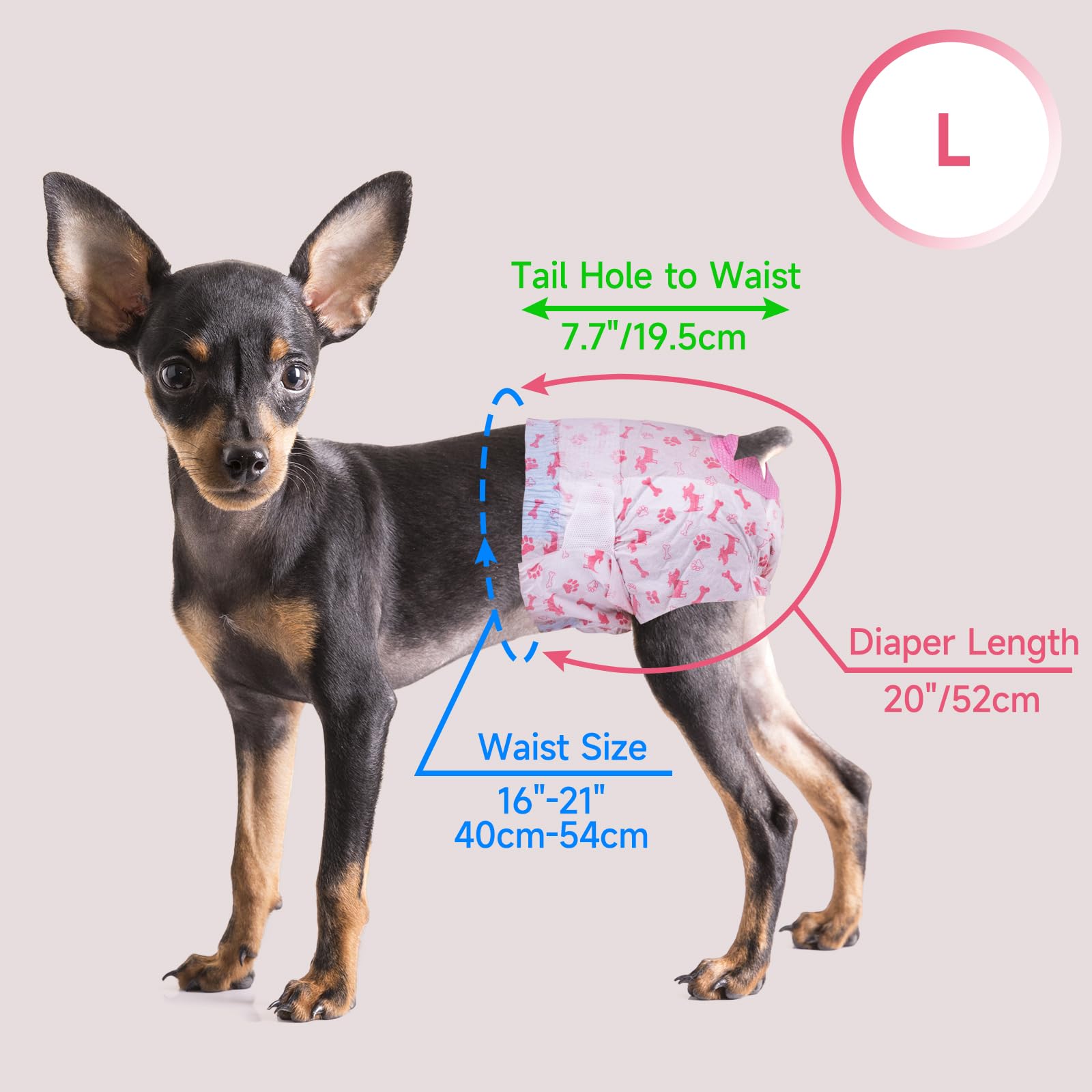 Pet Soft dog diapers showing the red patterned outer layer.