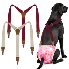 Pet Soft Dog Suspenders shown from the front as a two-piece set.