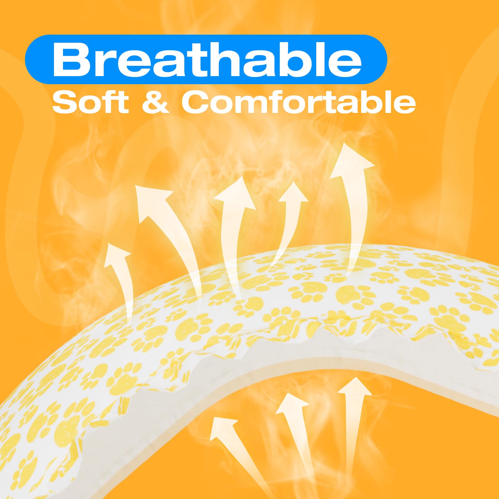 Pet Soft female dog diaper elastic leg edge shown close up.
