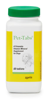 Pet-Tabs dog multivitamin shown in a front-facing product view.