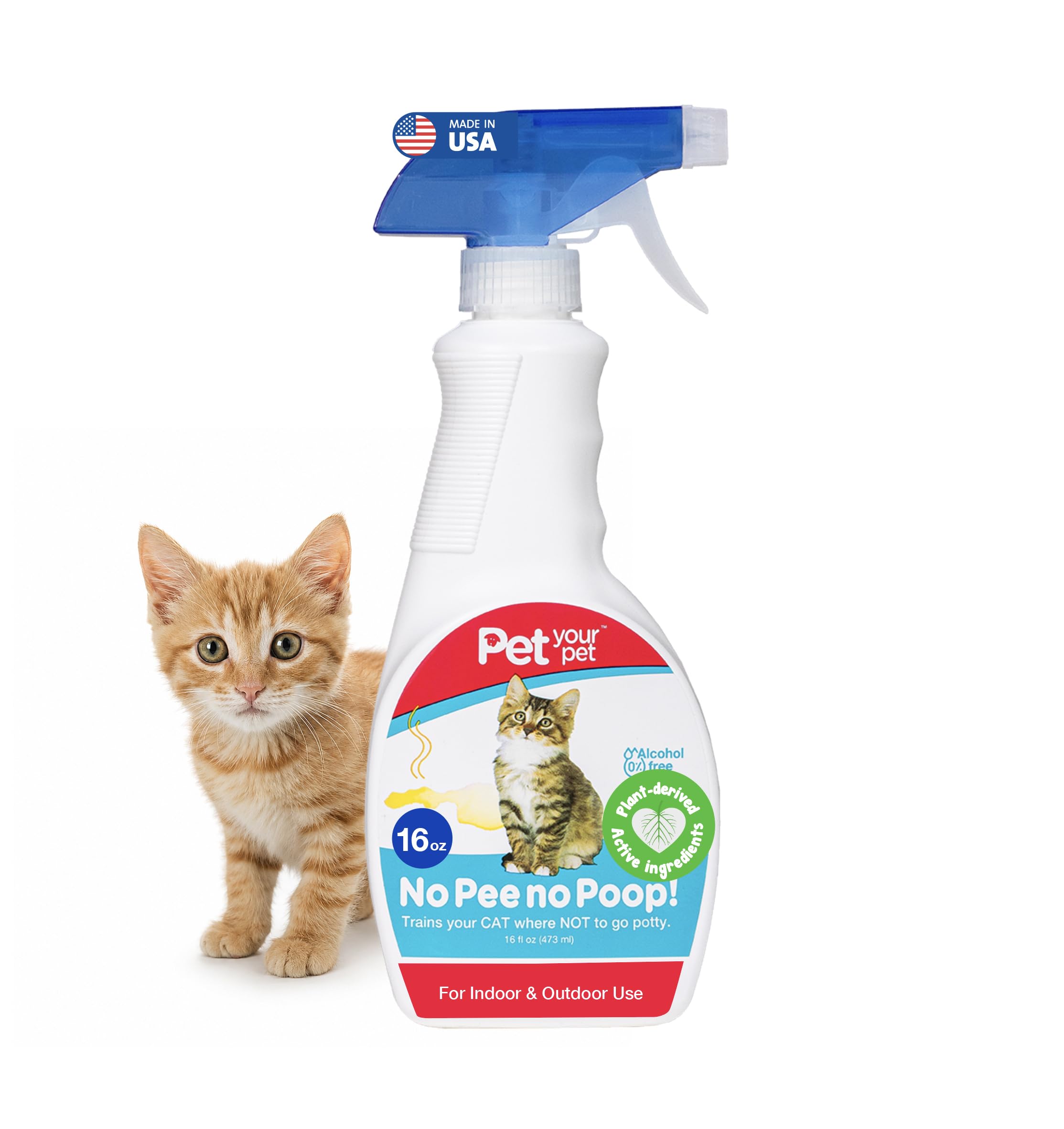 PET YOUR PET Cat Potty Training Spray shown from the front.