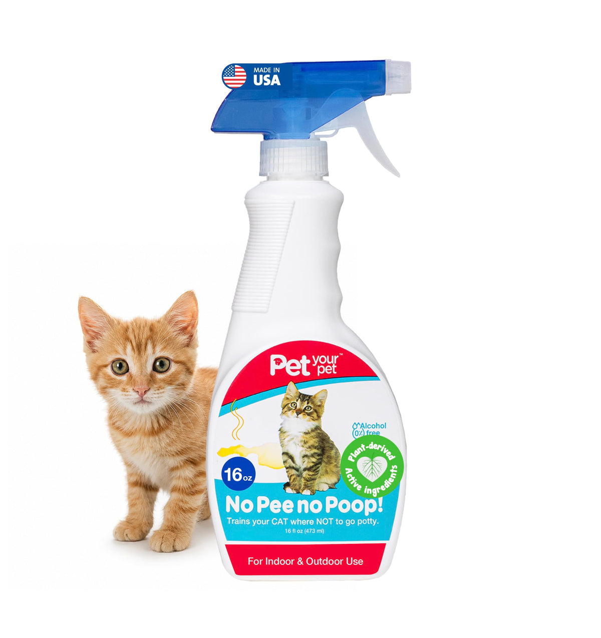 PET YOUR PET Cat Potty Training Spray shown from the front.