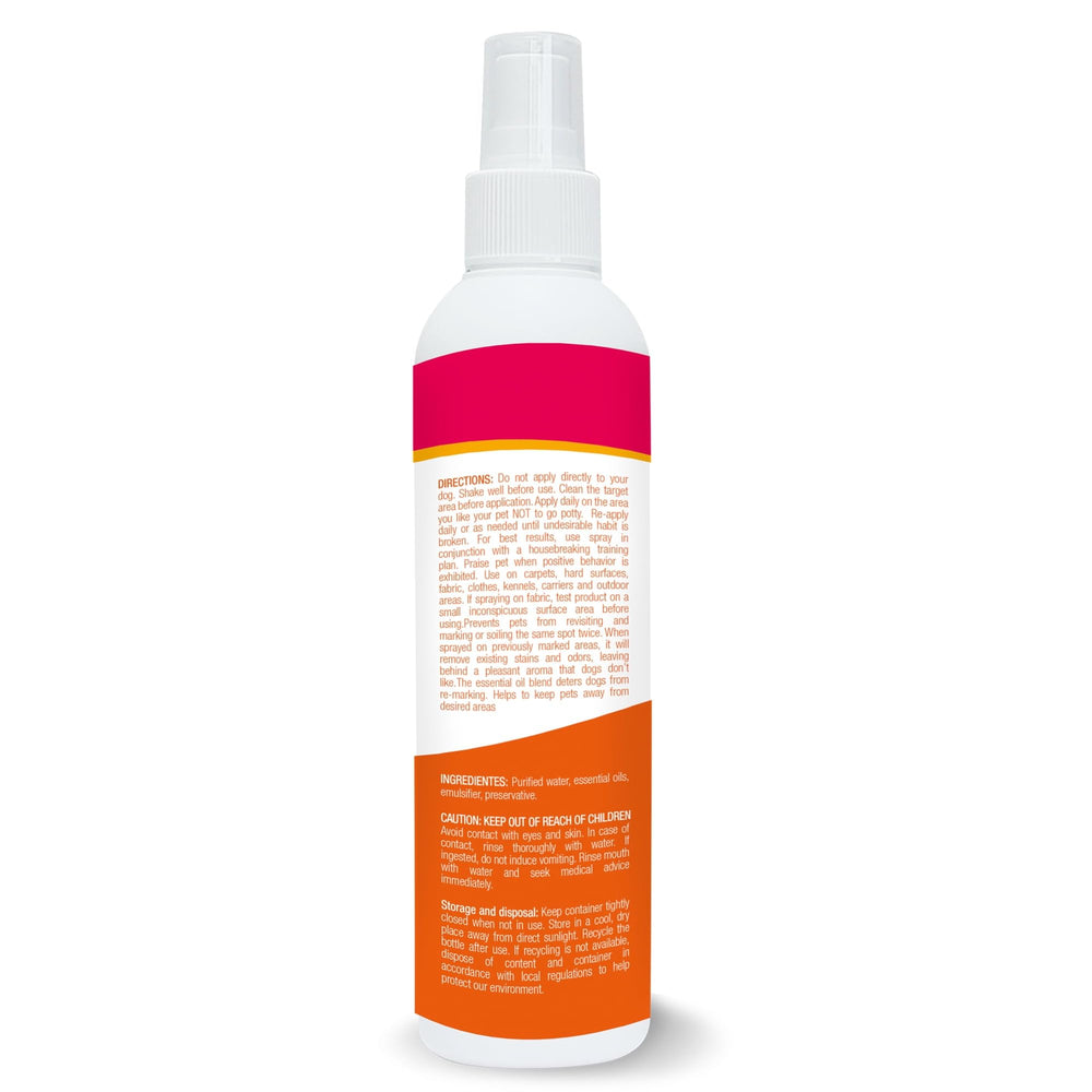 PET YOUR PET Dog Potty Training Spray shown for use in a yard.