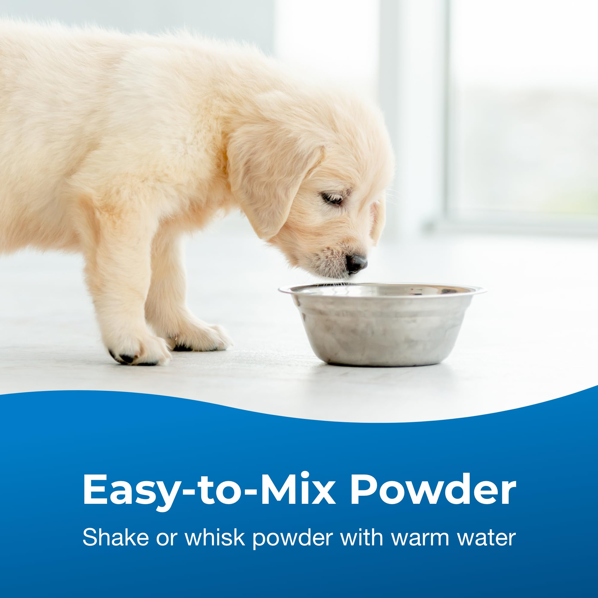 PetAg Esbilac Healthy Development formula detail highlighting omega-6 fatty acids.