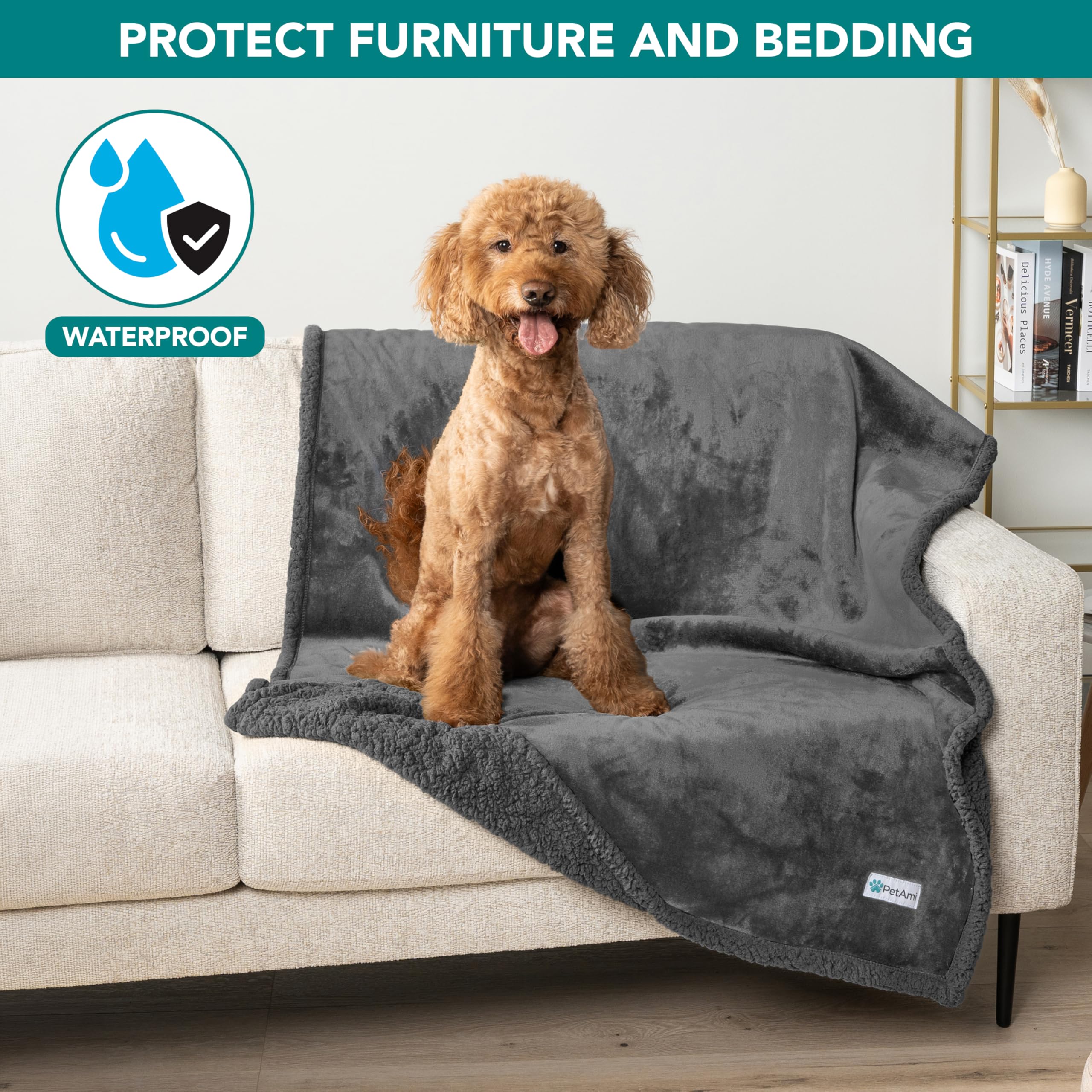 PetAmi Waterproof Dog Blanket used to cover a car seat.