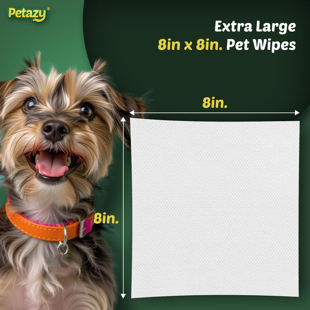 Four portable packs of Petazy Pet Wipes shown together.