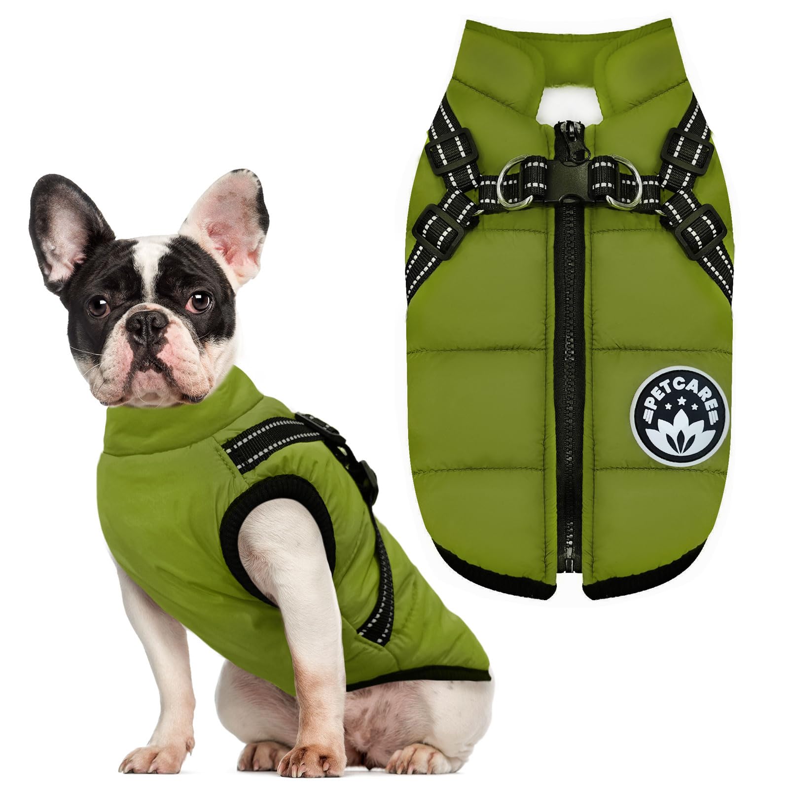 Petcare Winter Dog Coat size chart for choosing a fit.