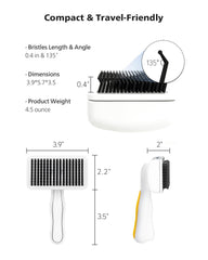 PETHROOM Self-Cleaning Slicker Brush shown from the back.