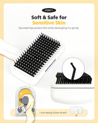 PETHROOM Self-Cleaning Slicker Brush with its silicone handle in focus.