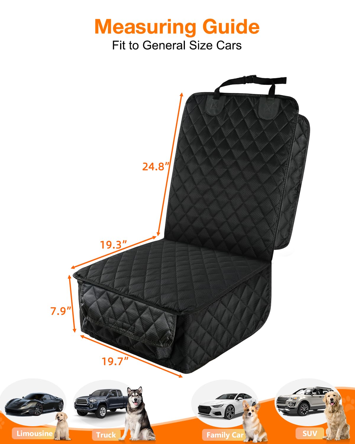 PETICON front seat car cover large front-skirt storage pocket.