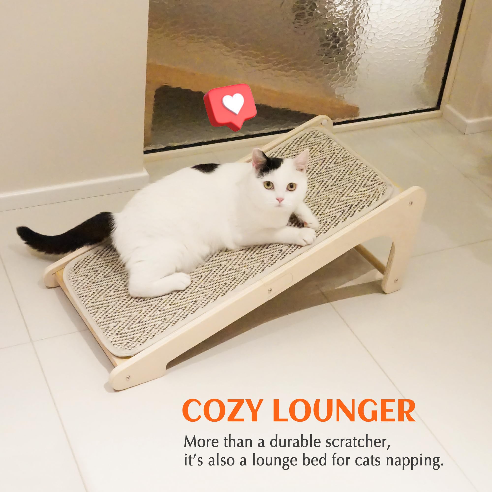 PETKARAY cat scratcher shown with its included mouse toy.