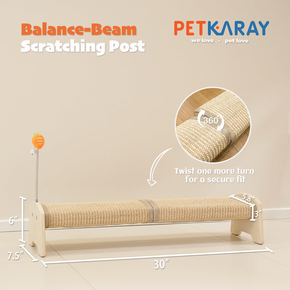 PETKARAY horizontal cat scratcher with its assembly instructions.