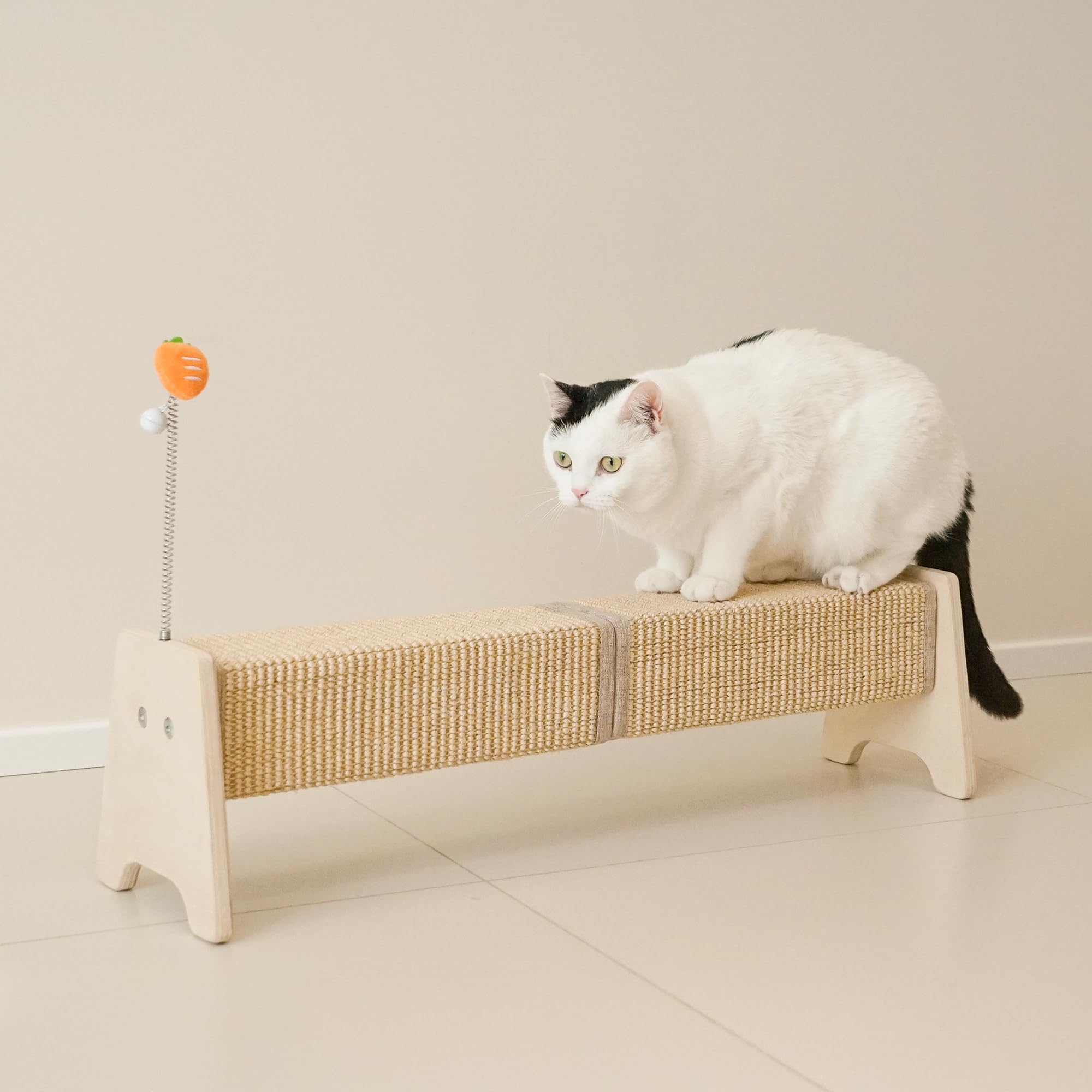 PETKARAY Horizontal Scratching Post shown from the front with its horizontal scratching surface.