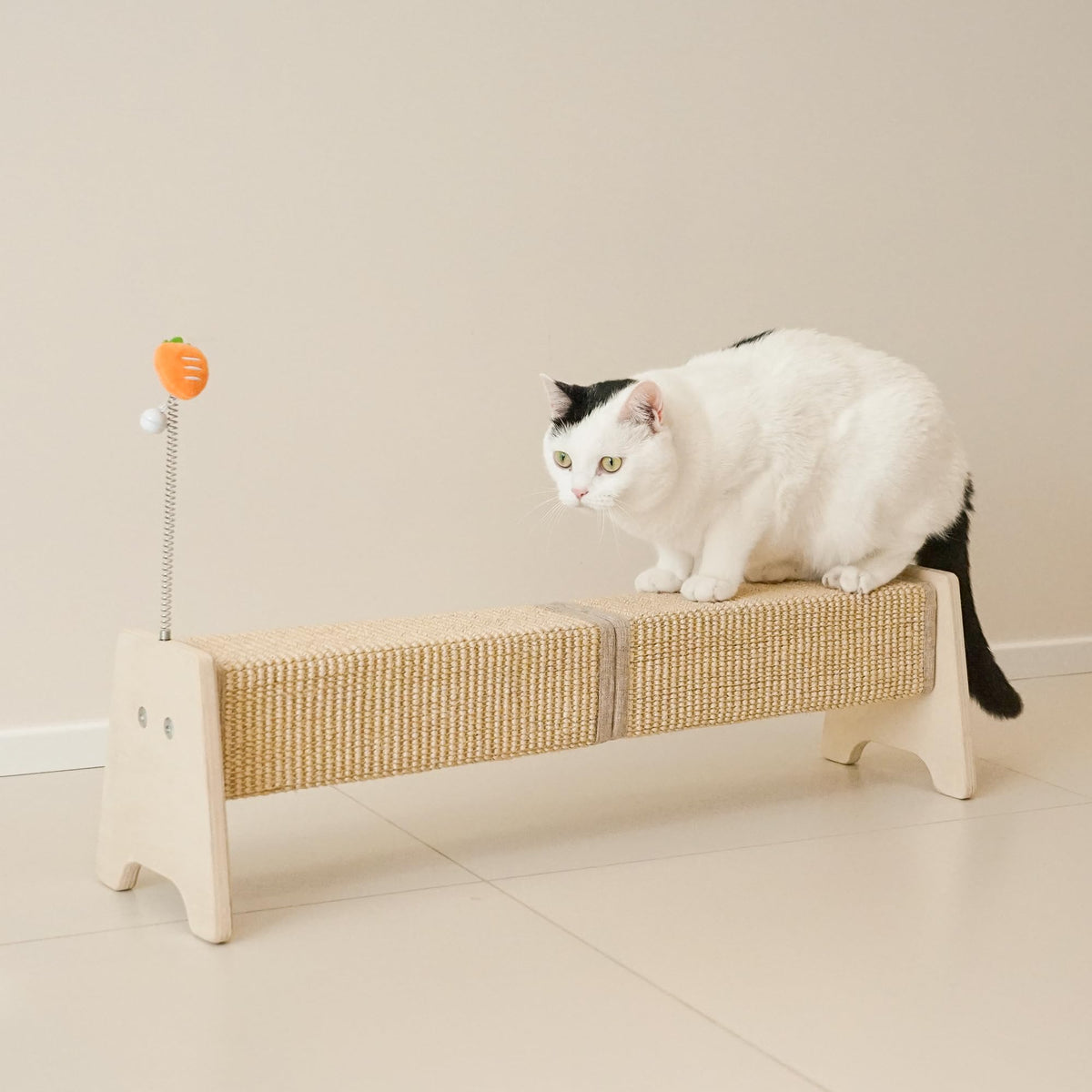 PETKARAY Horizontal Scratching Post shown from the front with its horizontal scratching surface.