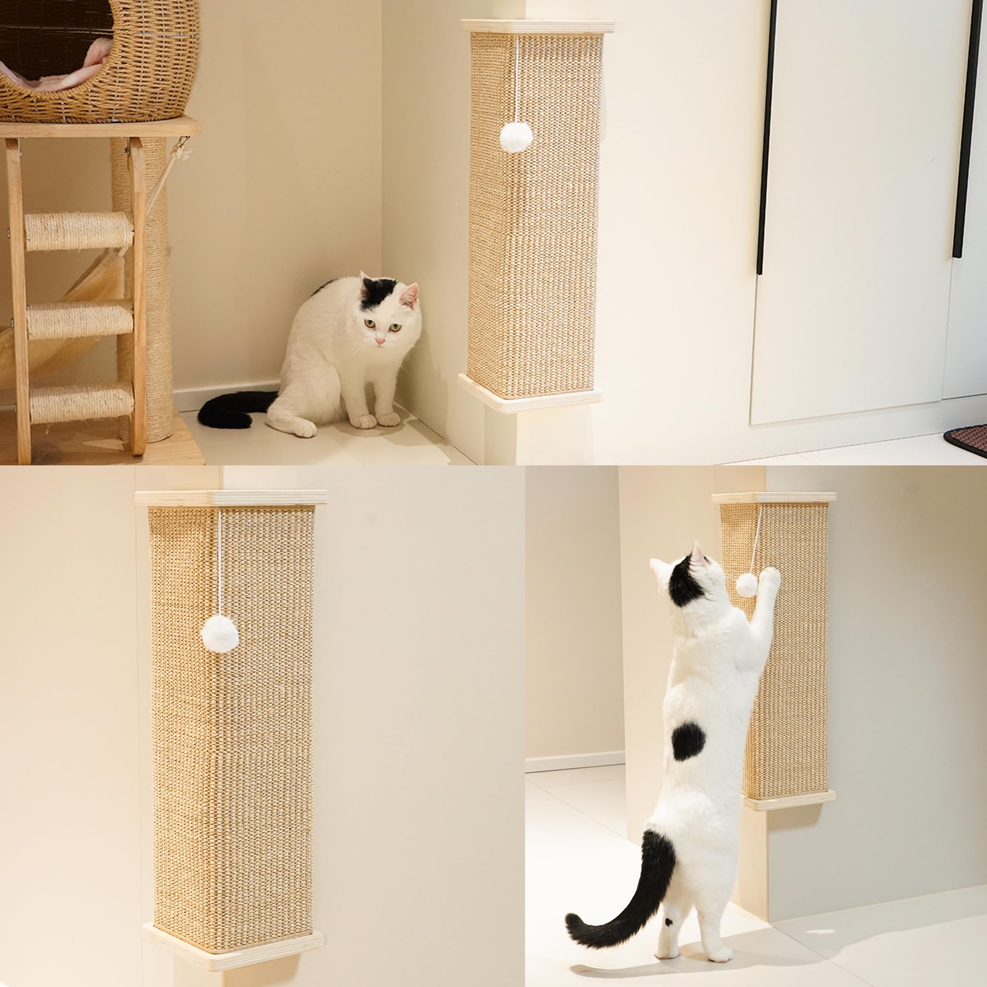 Side angle showing the corner shape of the PETKARAY sisal cat scratcher.
