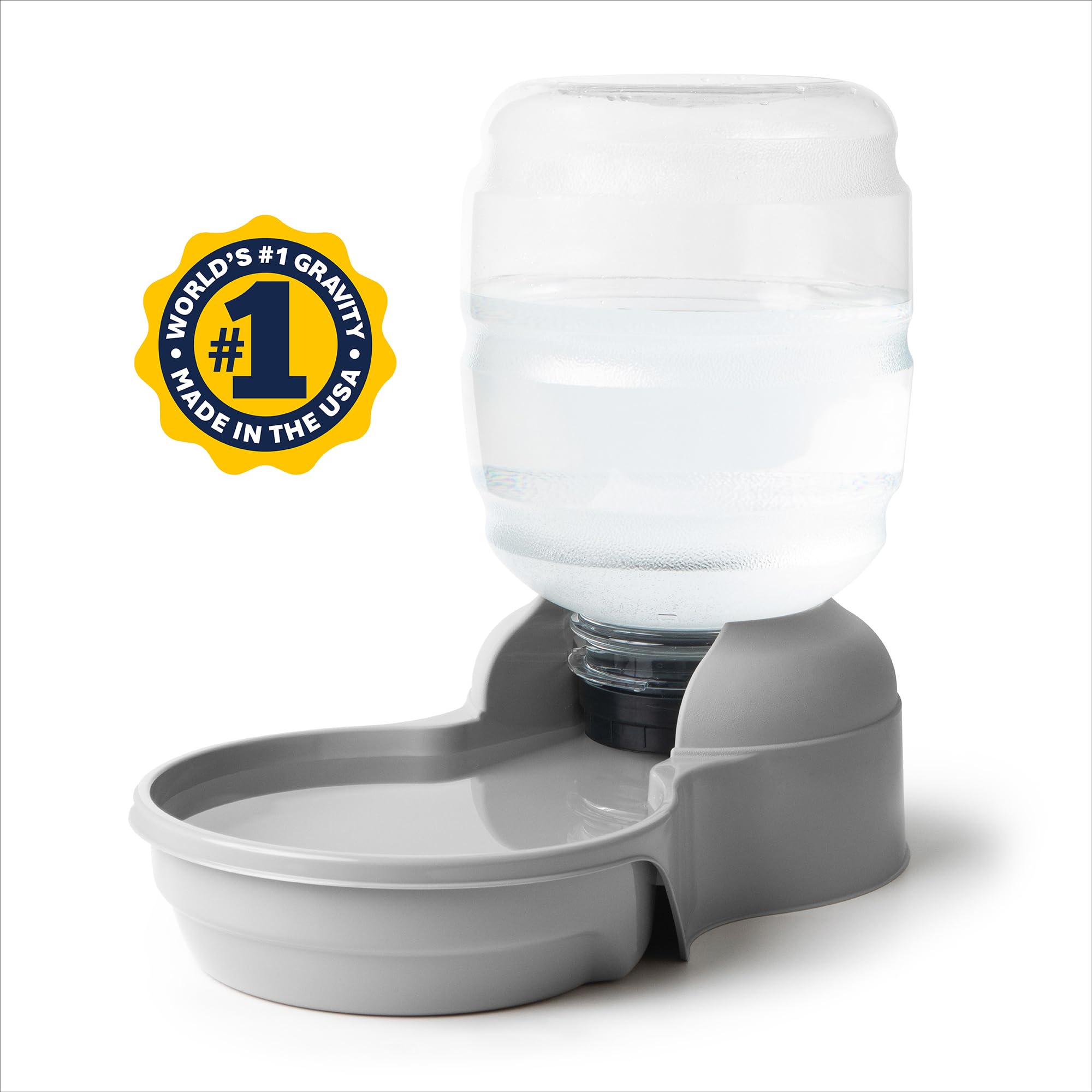 Petmate Aspen Pet Lebistro water dispenser bottle and base twist-lock connection.