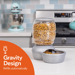 Petmate Replendish feeder shown from a side angle.