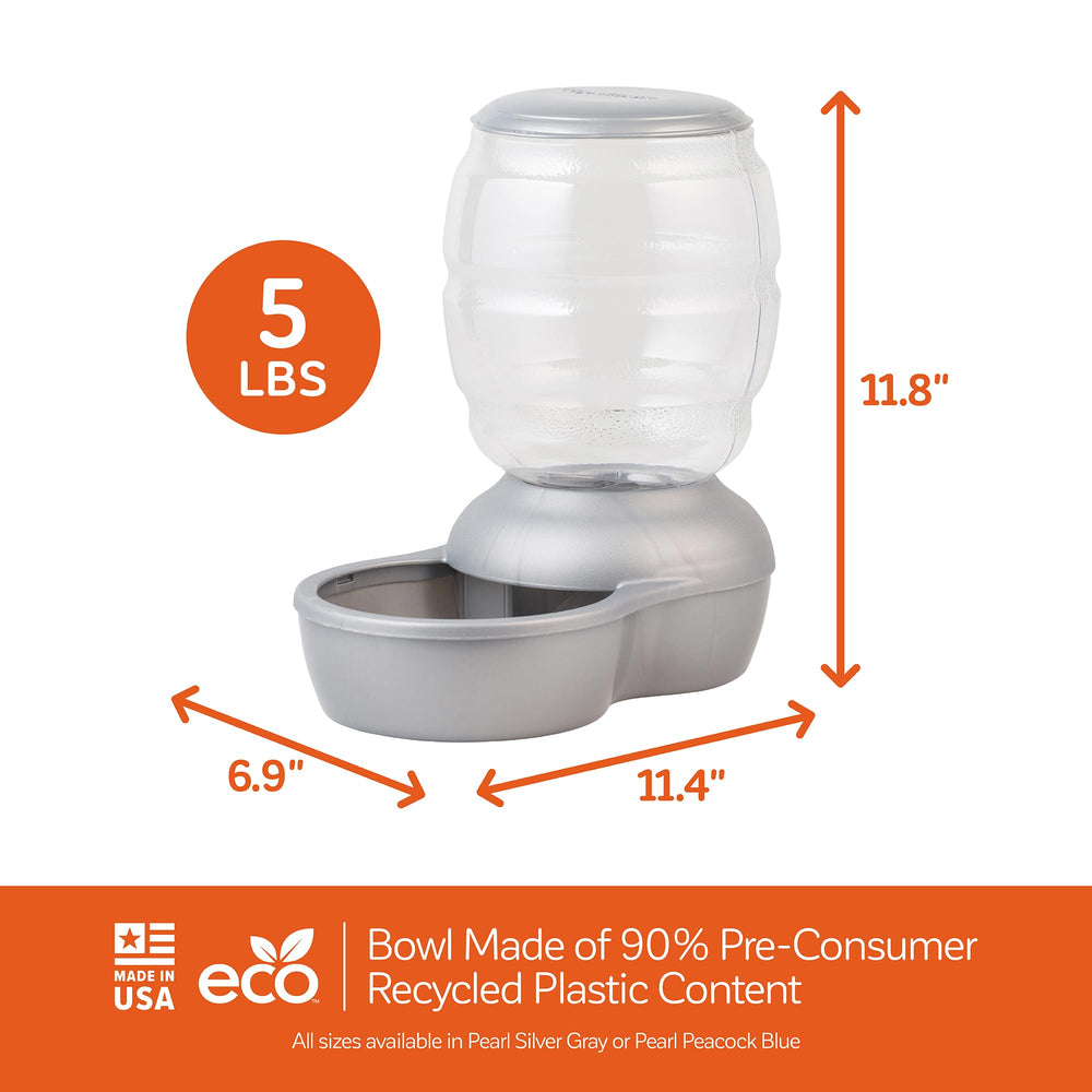 Petmate Replendish feeder highlighting the wide-mouth food dish.