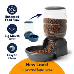 Petmate Replendish Gravity Feeder with its blue base in view.