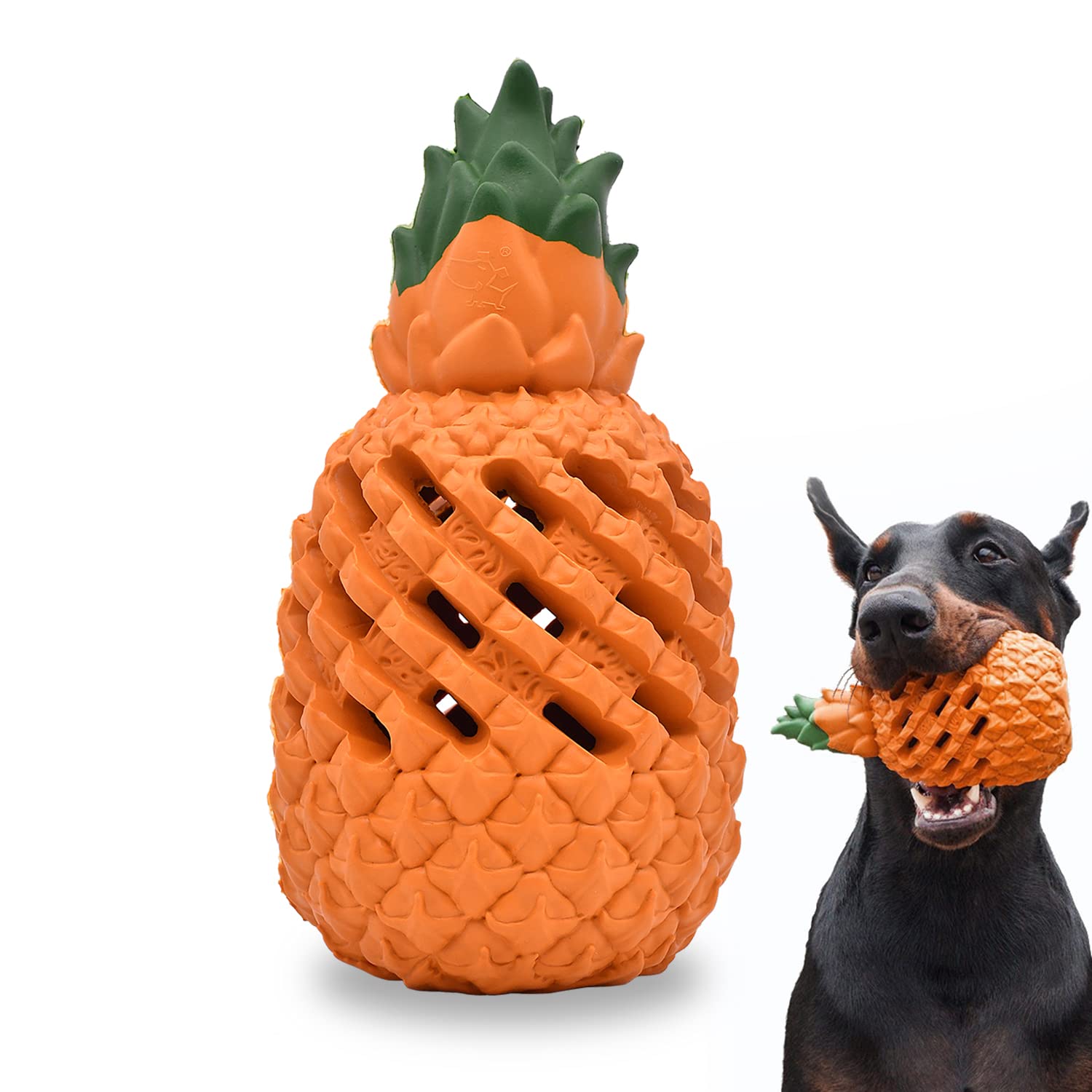 PETOPIA pineapple dog chew toy shown from the front.