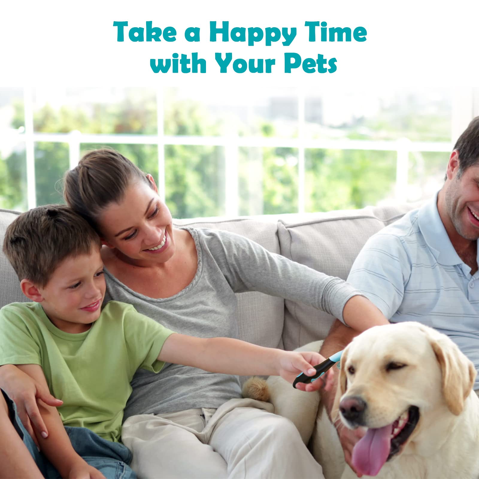 PETPAWJOY Slicker Brush shown in blue.