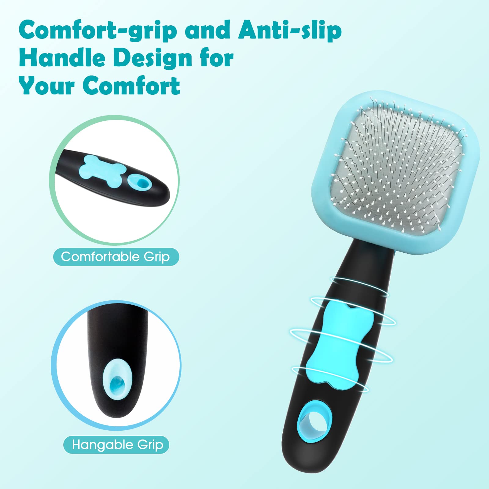 PETPAWJOY Slicker Brush being used to groom a cat.