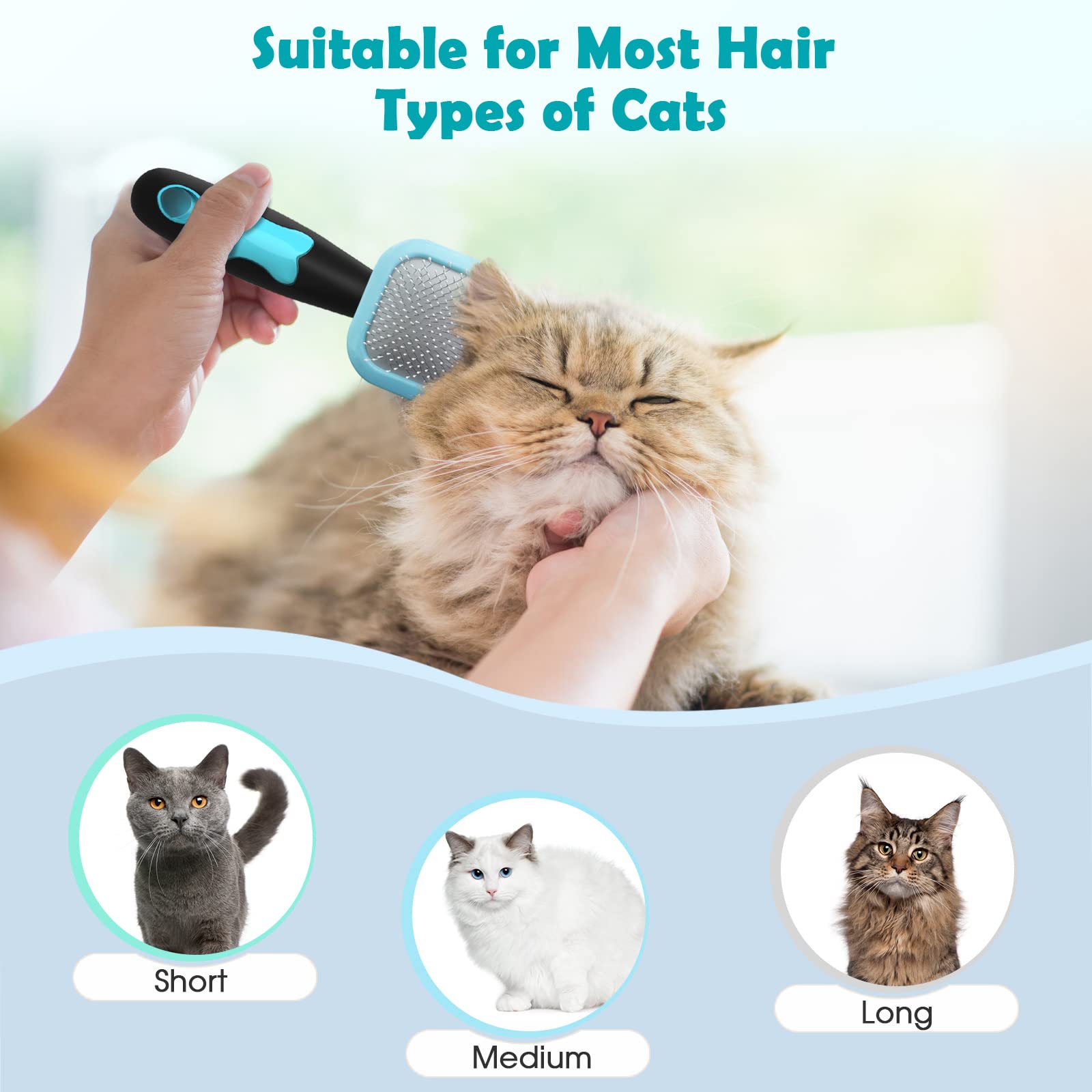PETPAWJOY Slicker Brush shown in its grooming position.