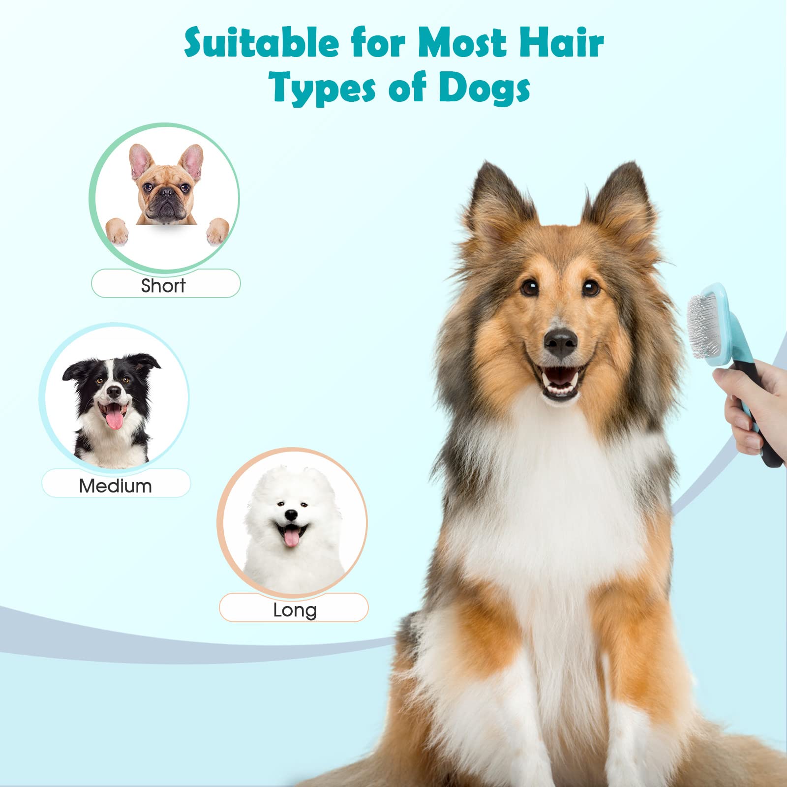 PETPAWJOY Slicker Brush pins shown in close detail.
