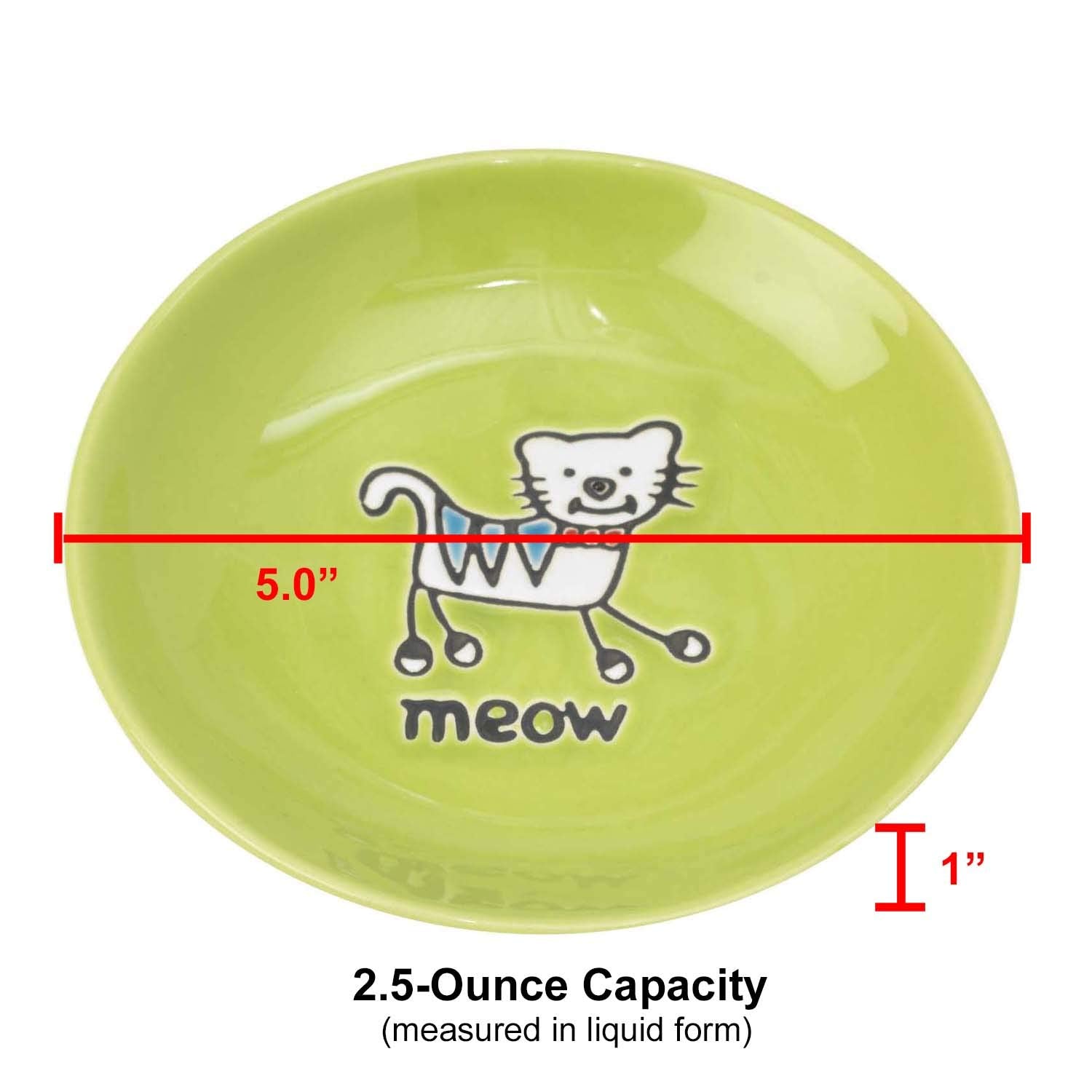 Petrageous Silly Kitty cat saucer basin showing its signature logo.