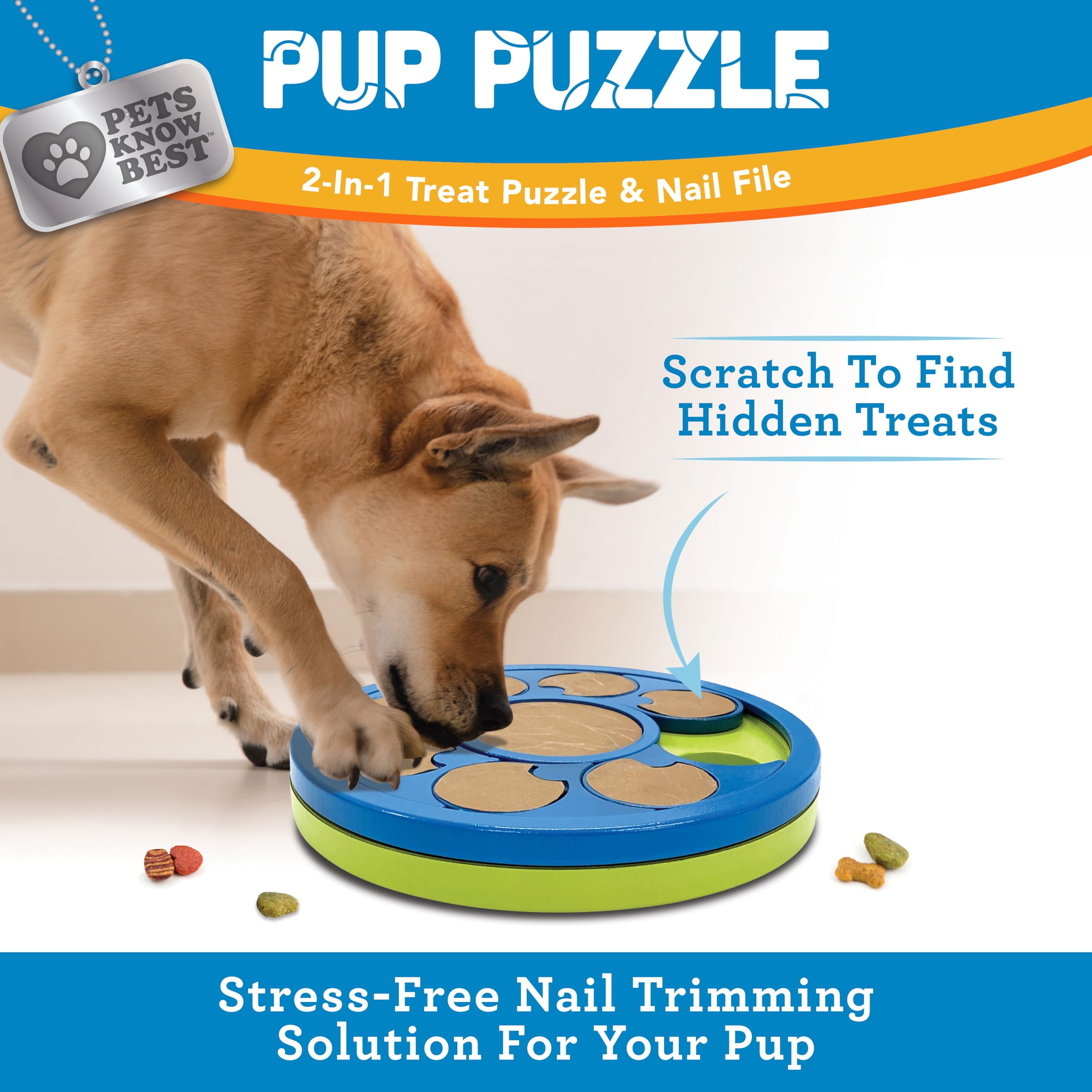 Pets Know Best Pup Puzzle dog nail file abrasive surface shown close up.