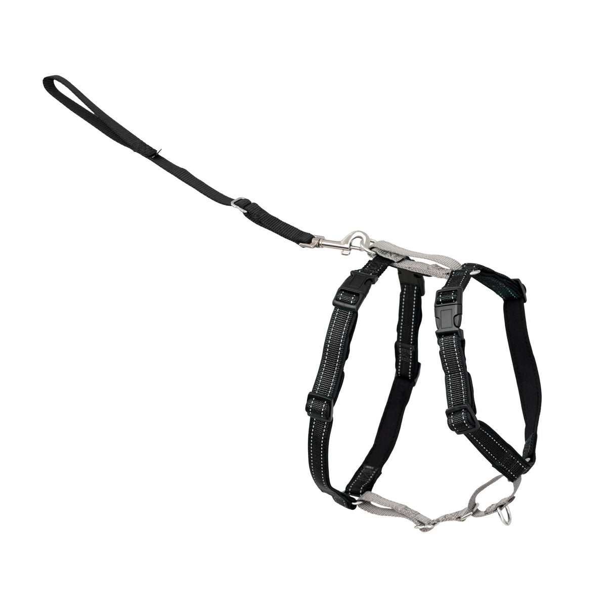 PetSafe Easy Walk 3 in 1 No Pull Dog Harness shown from the front in black.