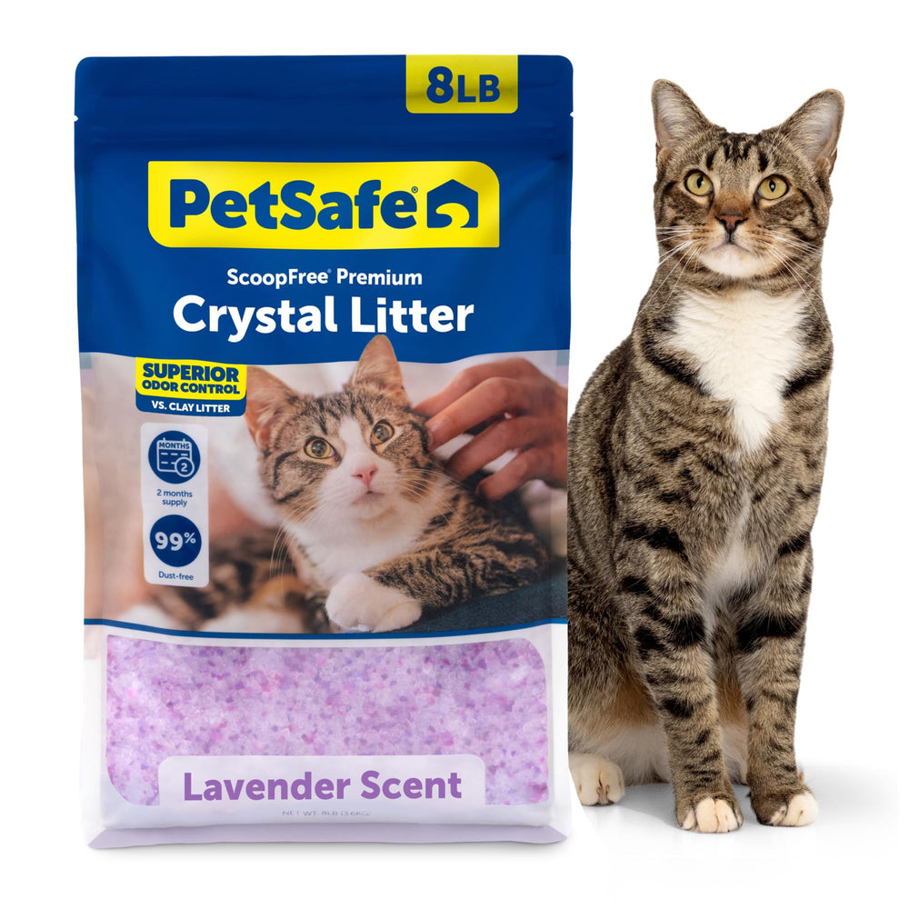 PetSafe ScoopFree Crystal Cat Litter bag shown from the front.