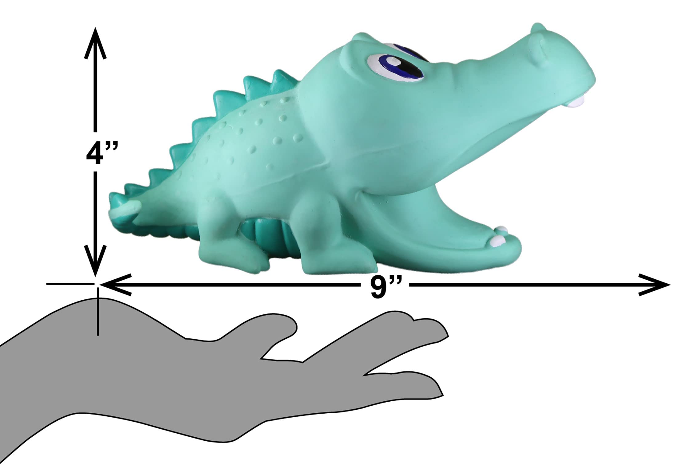 PetSport Naturflex Large Alligator detail highlighting its built-in squeaker.