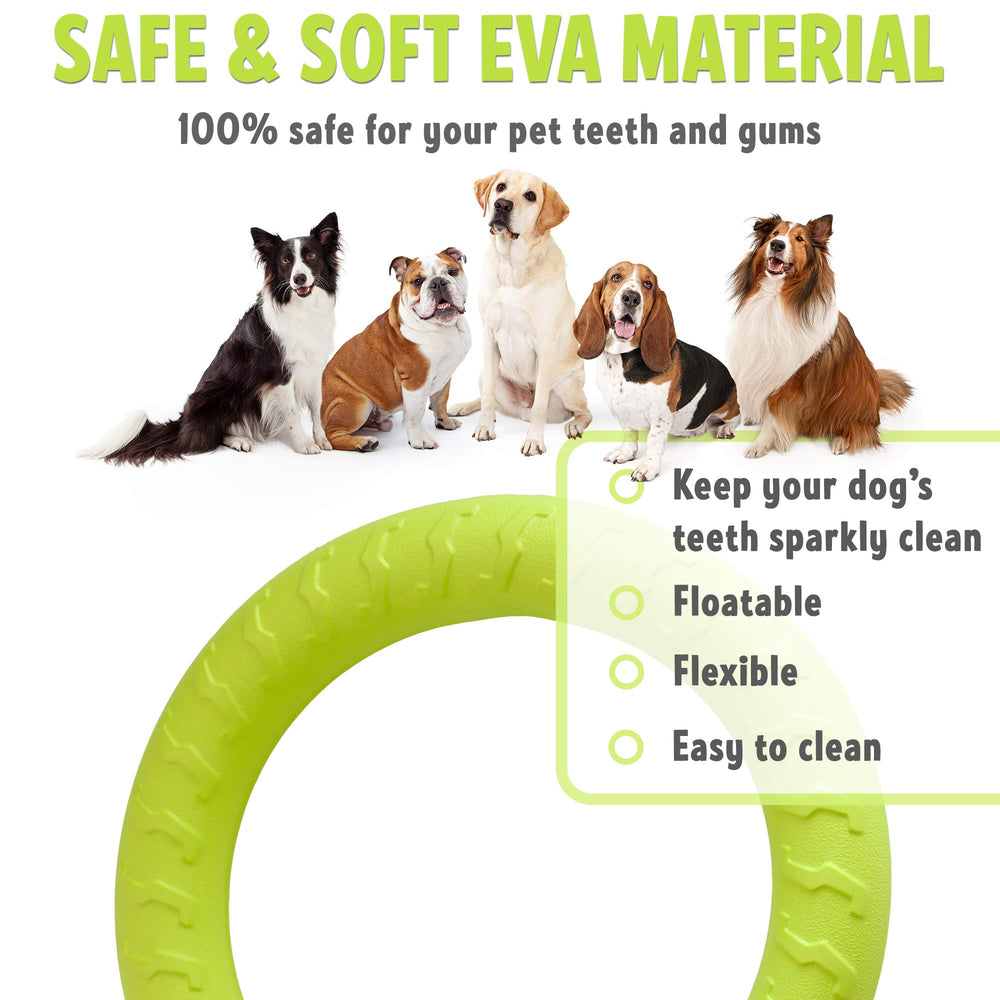 PetSpy Dog Ring Toy shown in use for outdoor fetch play.