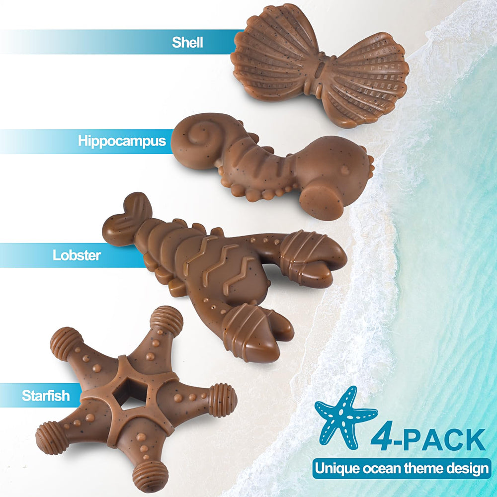 PETSTA dog chew toy in the seahorse shape from the four-piece set.