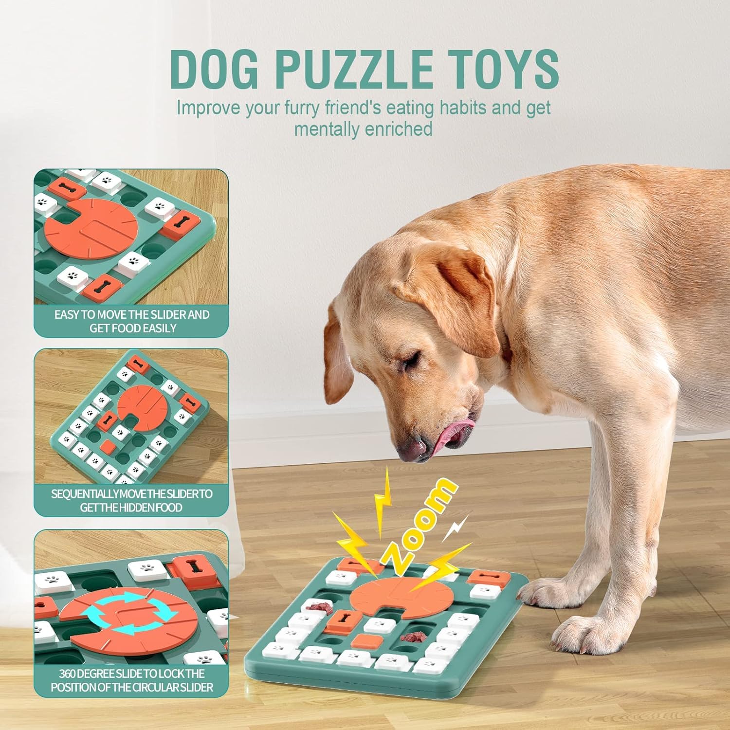 PETSTA Dog Puzzle Toy close-up showing its central sound device.