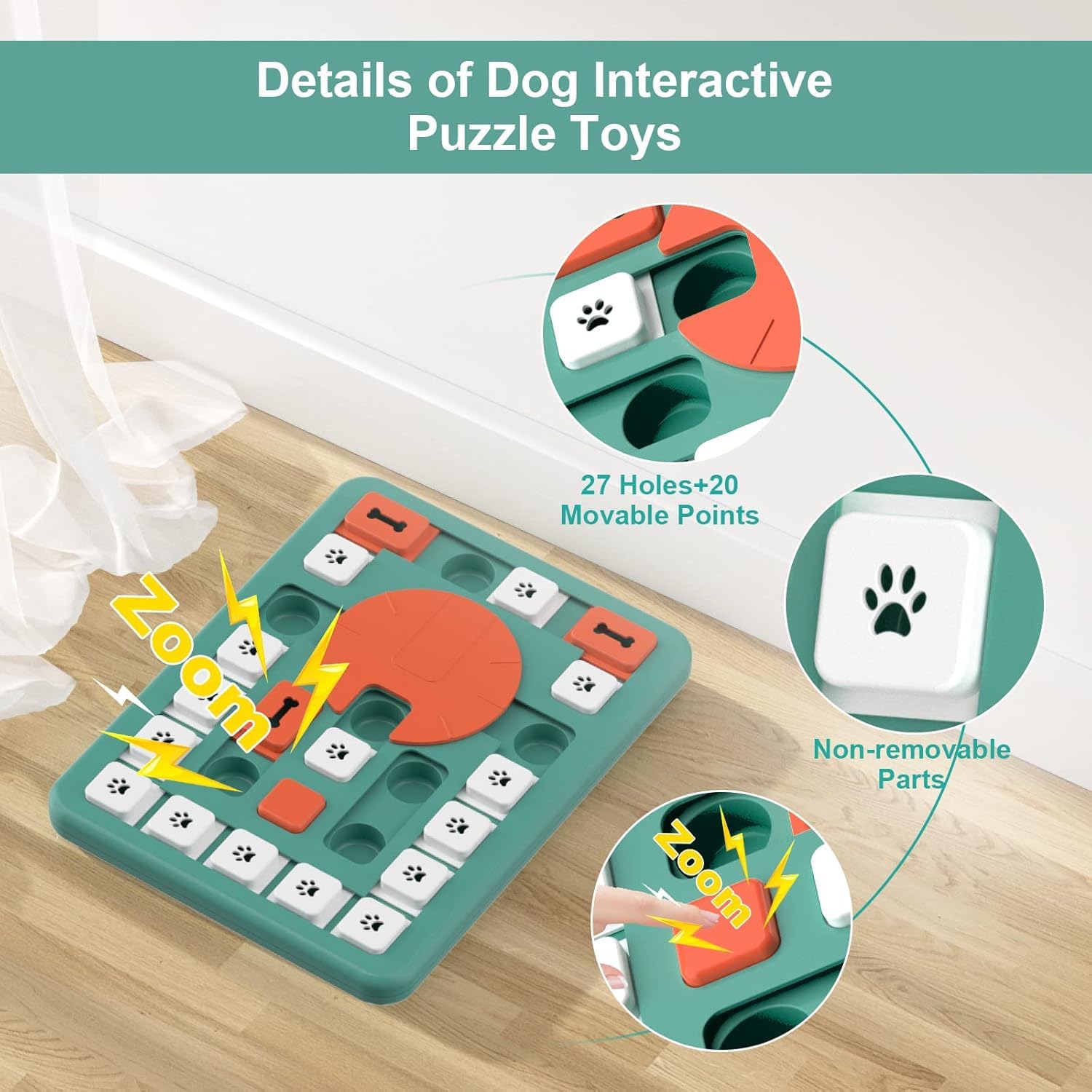 PETSTA Dog Puzzle Toy shown in an interactive session with a dog.