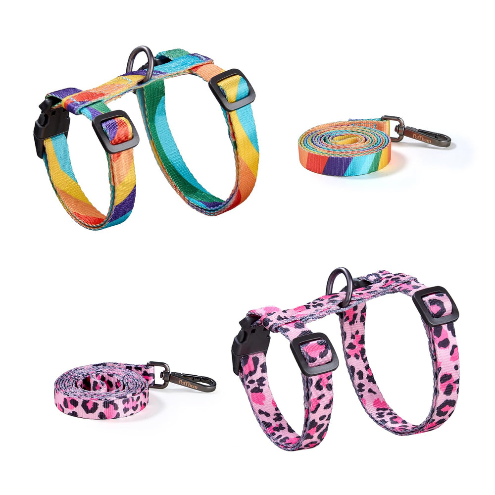 PetThem cat harness and leash set shown from the front.