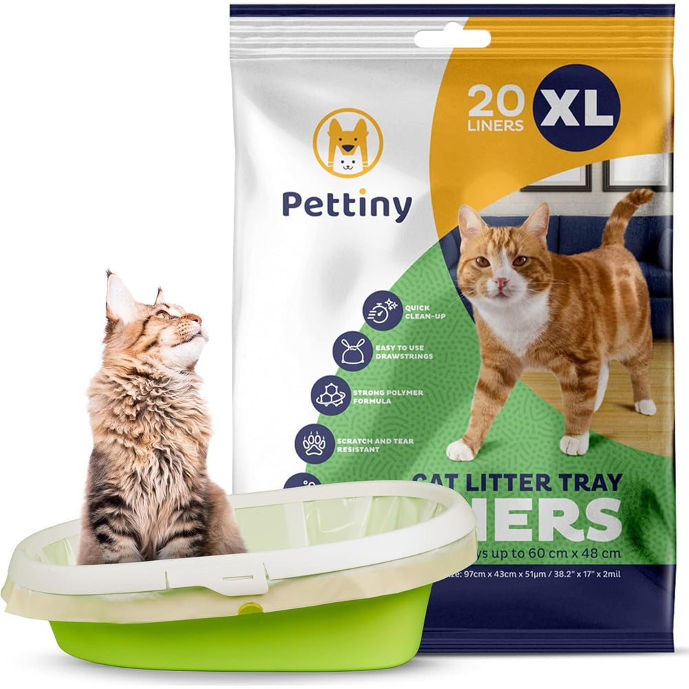 Pettiny cat litter liners shown from the front.