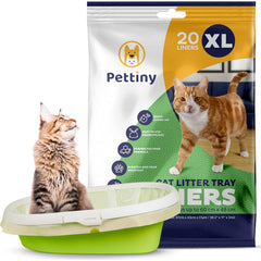 Pettiny cat litter liners shown from the front.